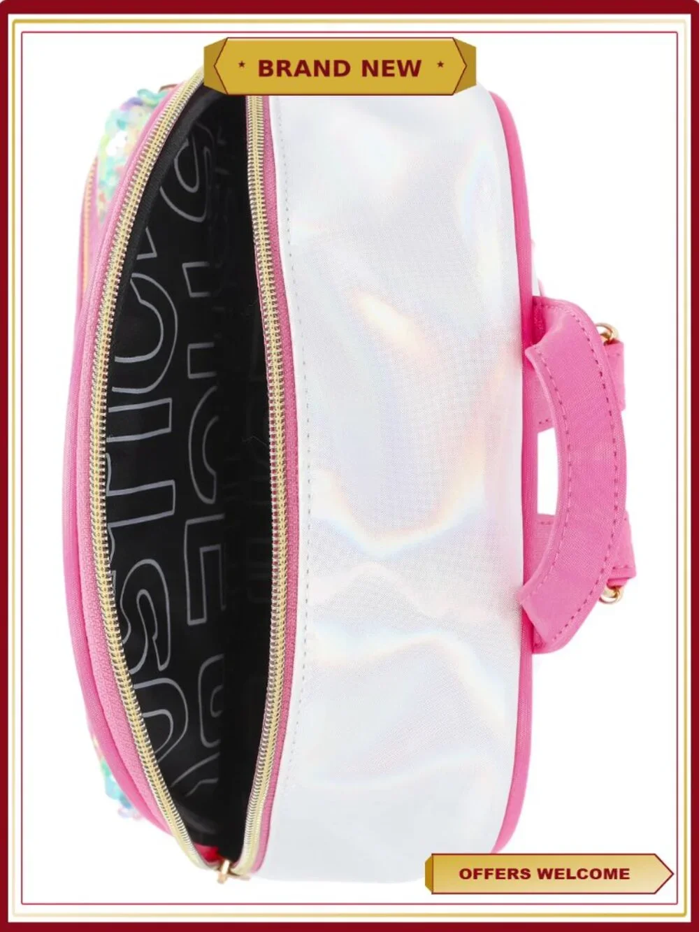 Sequin Mini Backpack for Girls Adjustable Straps